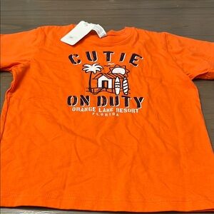 NWT! Orange Kids T-Shirt - Cutie On Duty. Orange Lake Resort